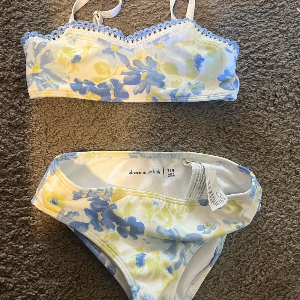 Abercrombie Kids Blue and Yellow Floral Swimwear